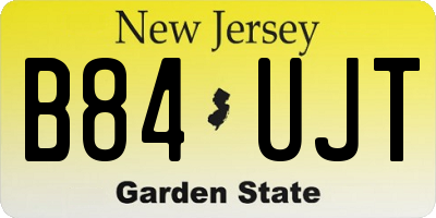 NJ license plate B84UJT