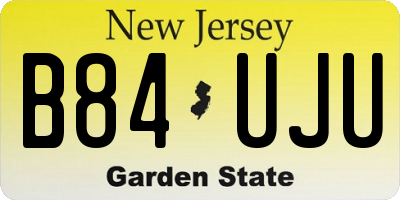 NJ license plate B84UJU