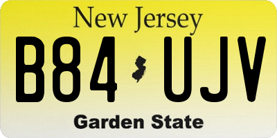 NJ license plate B84UJV