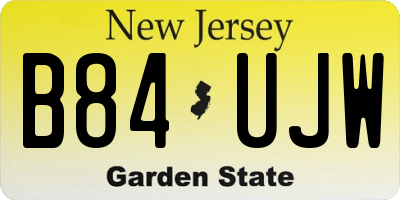 NJ license plate B84UJW