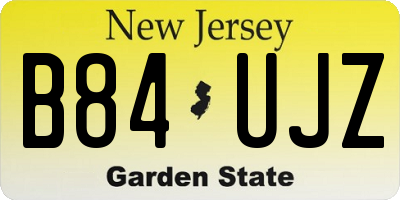 NJ license plate B84UJZ