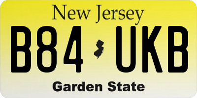 NJ license plate B84UKB