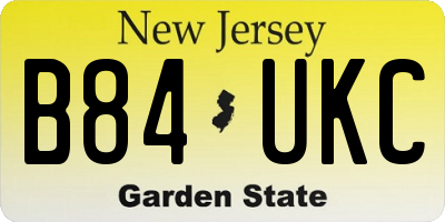 NJ license plate B84UKC