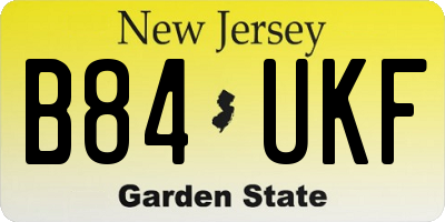 NJ license plate B84UKF