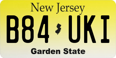 NJ license plate B84UKI