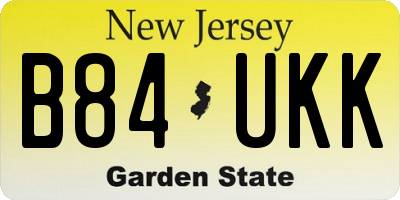 NJ license plate B84UKK
