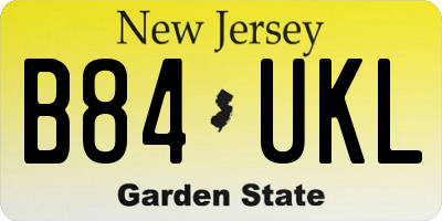NJ license plate B84UKL