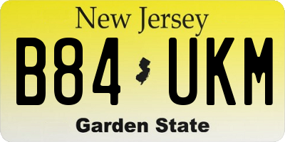 NJ license plate B84UKM