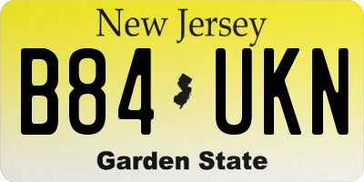 NJ license plate B84UKN