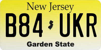 NJ license plate B84UKR