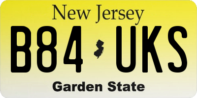 NJ license plate B84UKS