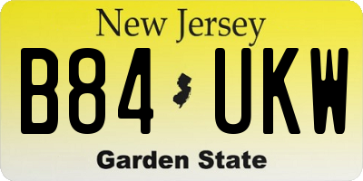 NJ license plate B84UKW