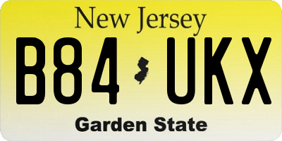 NJ license plate B84UKX