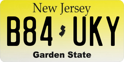 NJ license plate B84UKY