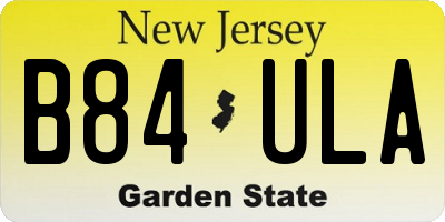 NJ license plate B84ULA