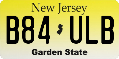 NJ license plate B84ULB