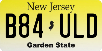 NJ license plate B84ULD