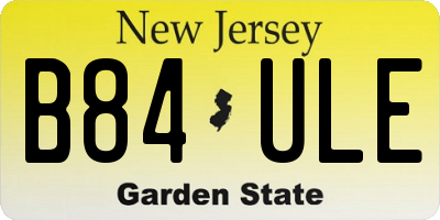 NJ license plate B84ULE