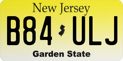 NJ license plate B84ULJ