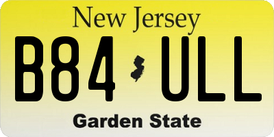 NJ license plate B84ULL
