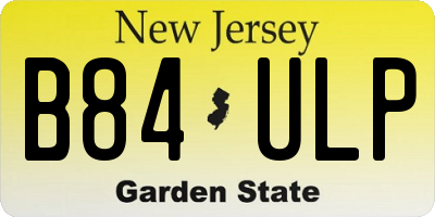 NJ license plate B84ULP