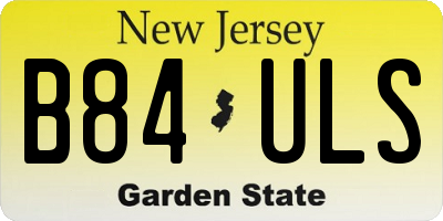 NJ license plate B84ULS