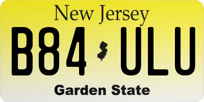NJ license plate B84ULU