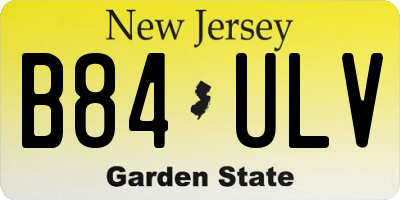 NJ license plate B84ULV