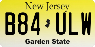 NJ license plate B84ULW