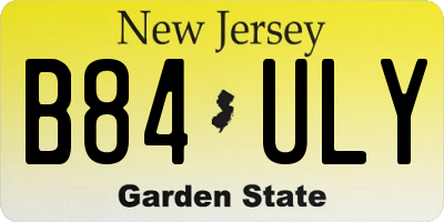 NJ license plate B84ULY