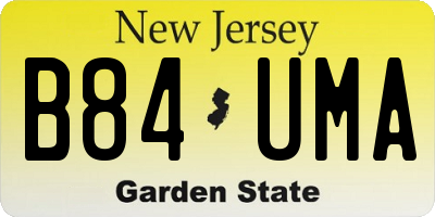 NJ license plate B84UMA