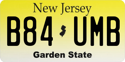 NJ license plate B84UMB