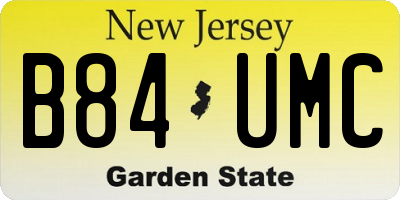 NJ license plate B84UMC