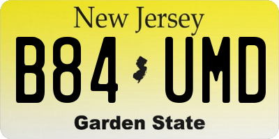 NJ license plate B84UMD