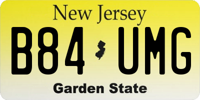 NJ license plate B84UMG