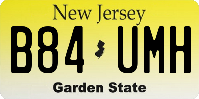 NJ license plate B84UMH