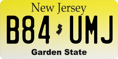 NJ license plate B84UMJ