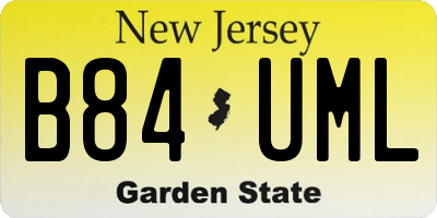 NJ license plate B84UML