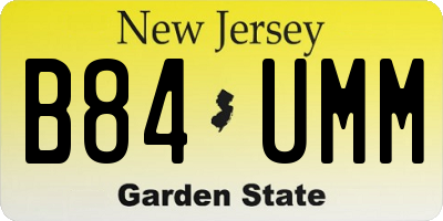 NJ license plate B84UMM
