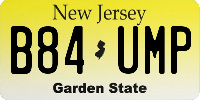 NJ license plate B84UMP