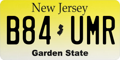 NJ license plate B84UMR