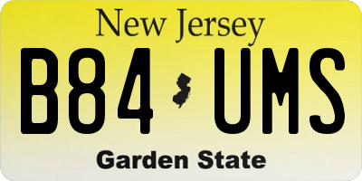 NJ license plate B84UMS