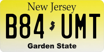 NJ license plate B84UMT