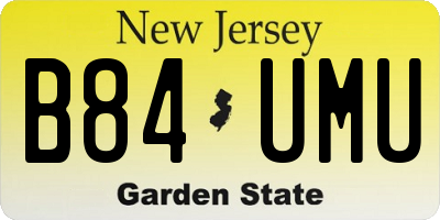 NJ license plate B84UMU