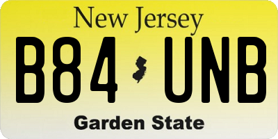 NJ license plate B84UNB