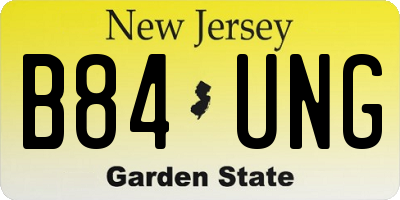 NJ license plate B84UNG