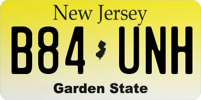 NJ license plate B84UNH