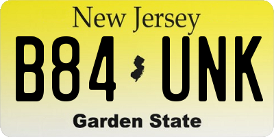 NJ license plate B84UNK