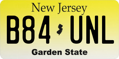 NJ license plate B84UNL