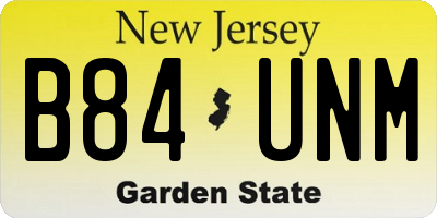 NJ license plate B84UNM